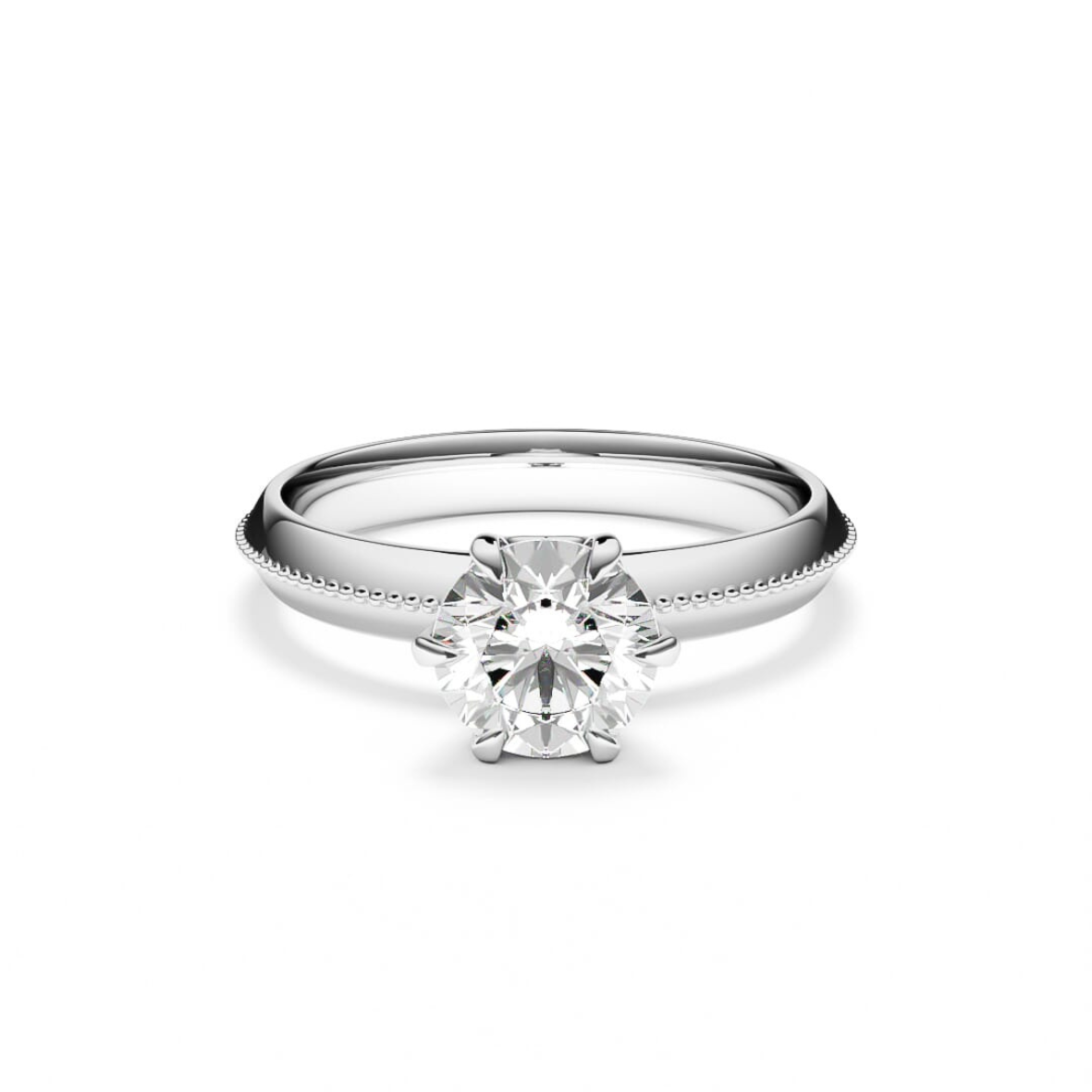 Platinum ring with round brilliant cut diamonds