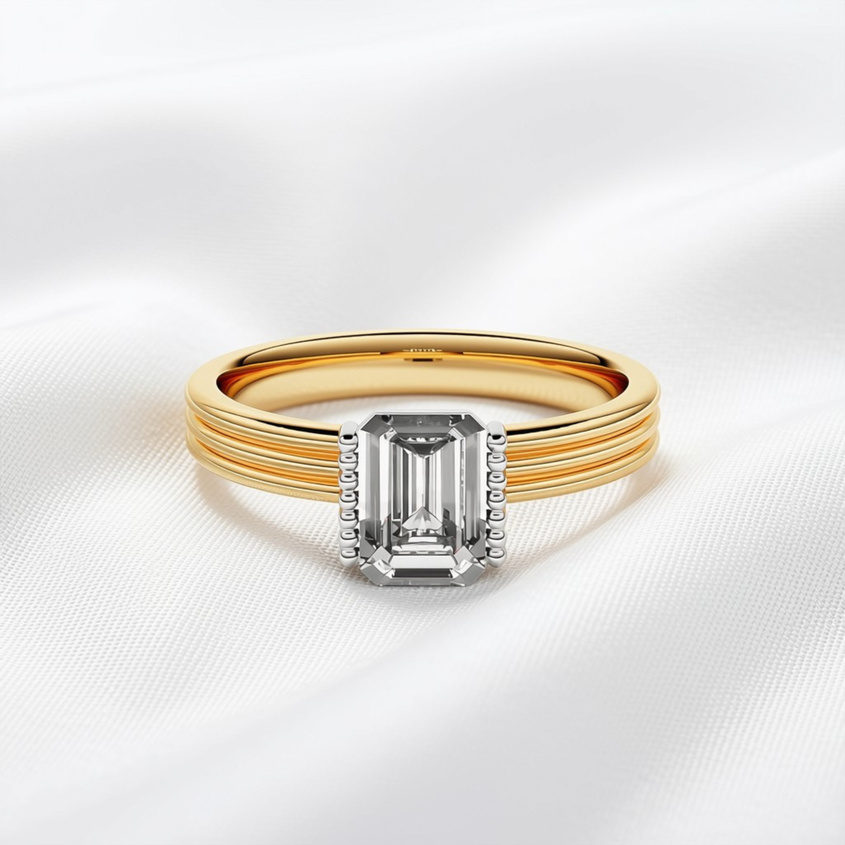 Grace 03 - Emerald Cut Diamond Solitaire Engagement Ring