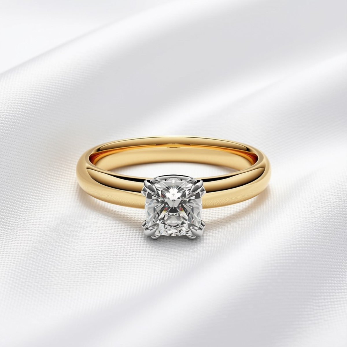 Olivia 03 - Cushion Cut Diamond Solitaire Engagement Ring
