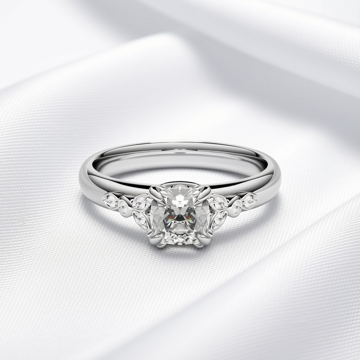 Olivia 05 - Cushion Cut Diamond Engagement Ring