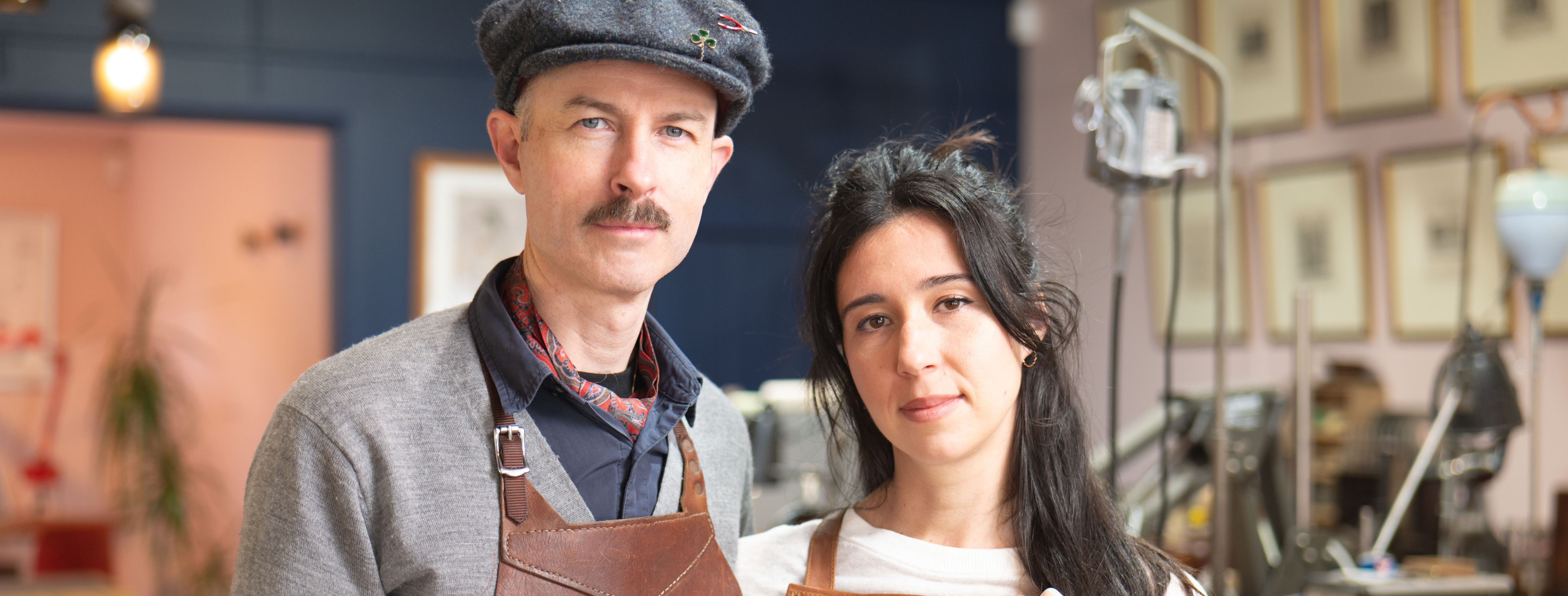 Terry Cockrem and Daria Fox in their Olinda workshop.