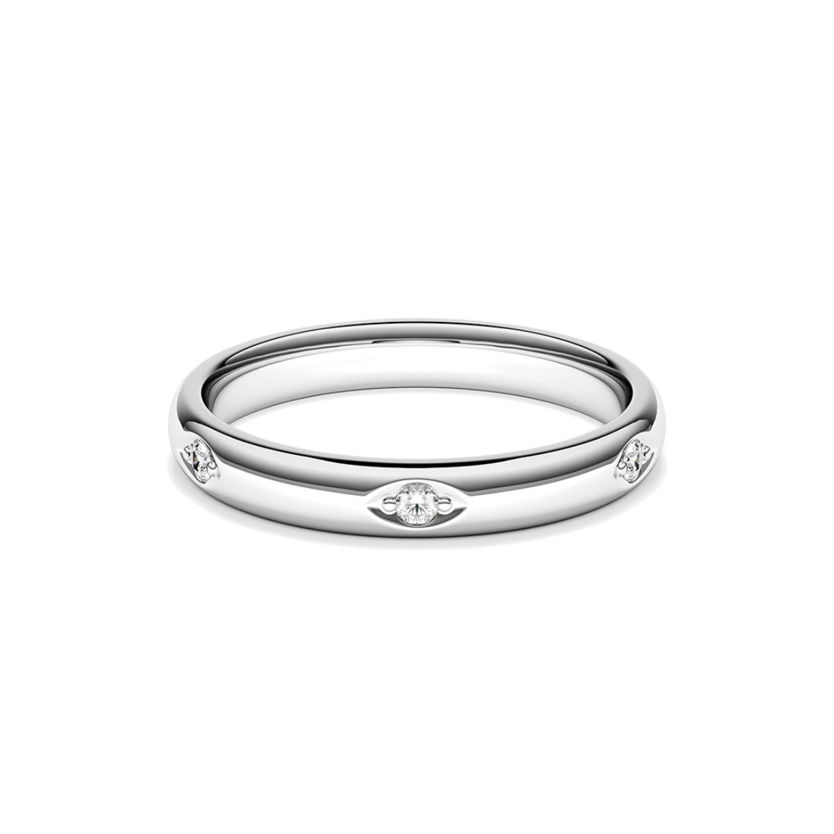 Platinum ring with round brilliant cut diamonds