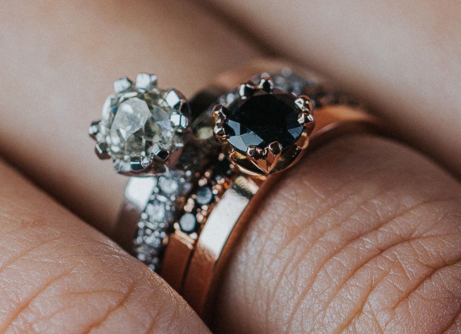 Modelling stacking rings by No.3 Jewellers and Co. 