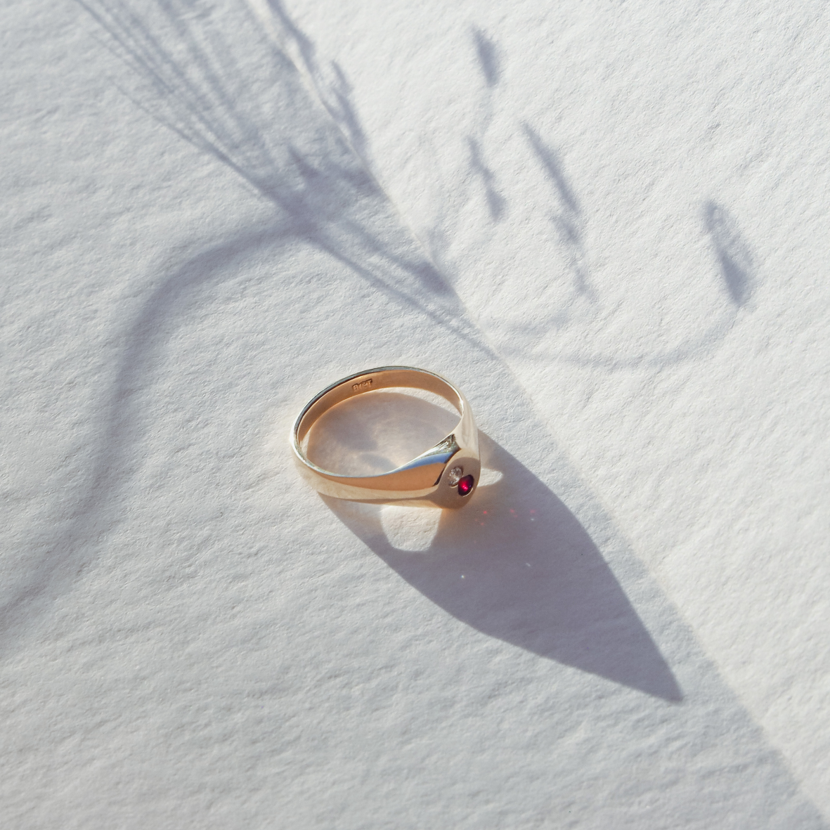 Gold Pinky Infinity Signet Ring