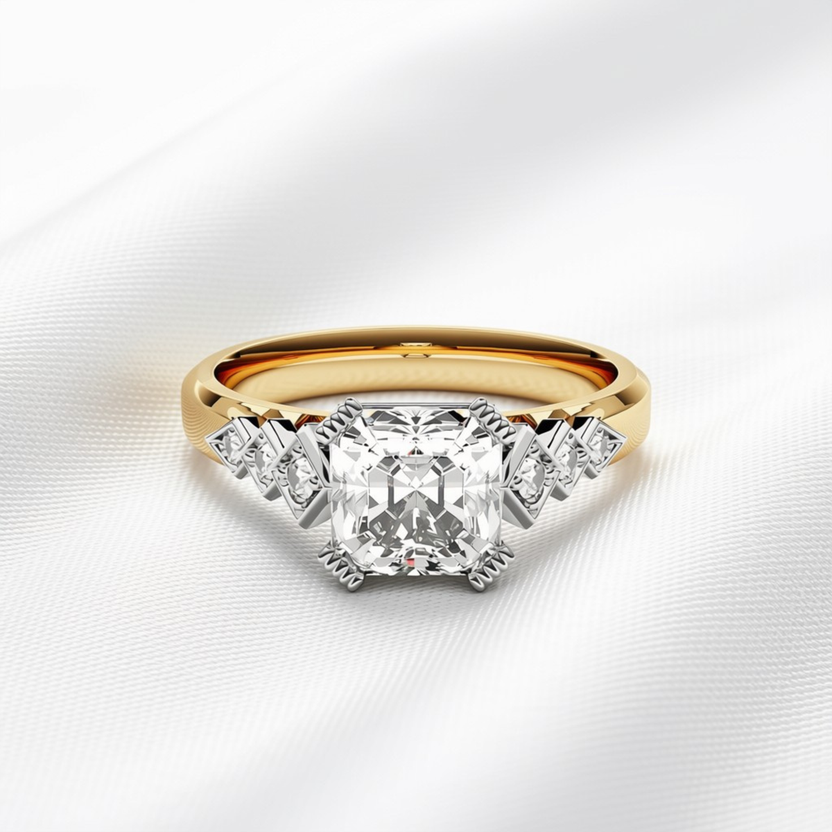 Estelle 04 - Asscher Cut Diamond Art Deco Engagement Ring
