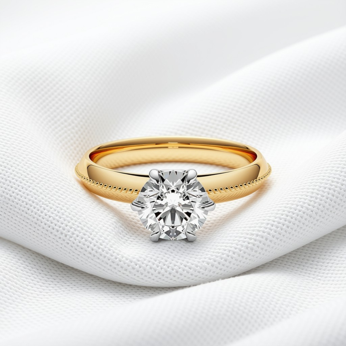 Maeve 03 - Round Cut Diamond Solitaire Engagement Ring