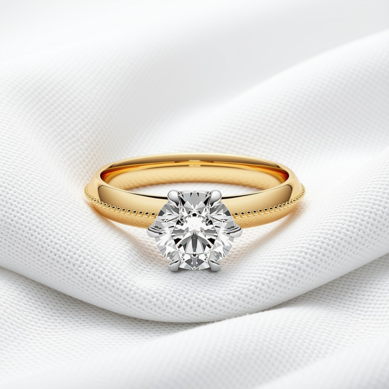 Maeve 03 - Round Cut Diamond Solitaire Engagement Ring