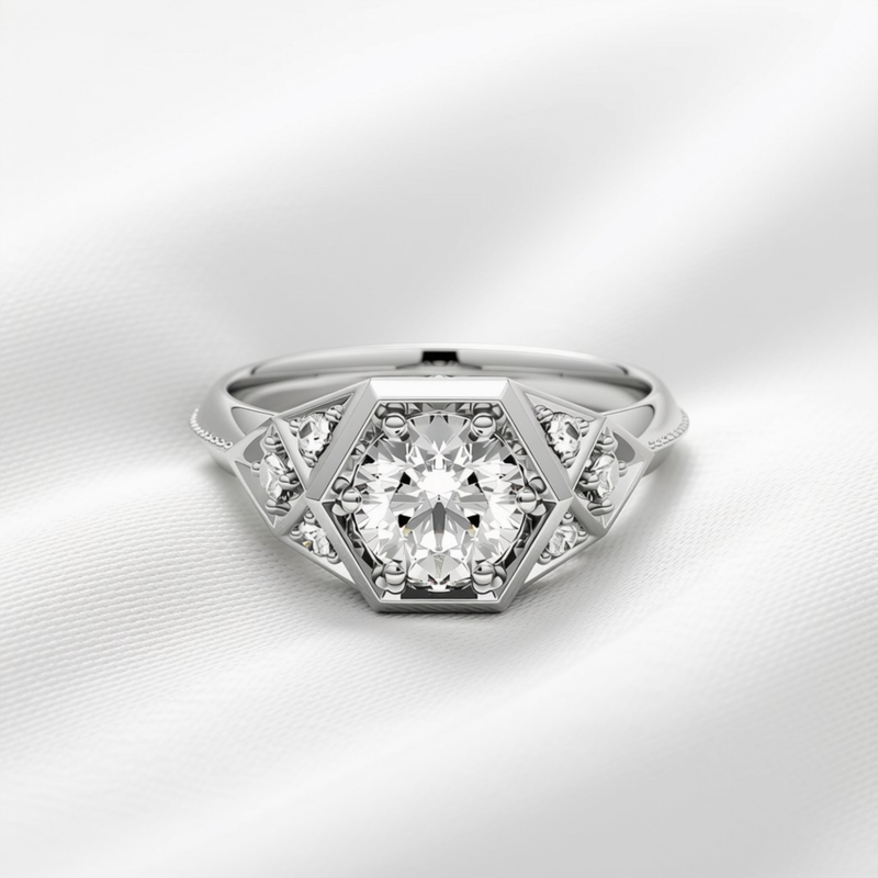 Maeve 05 - Art Deco Engagement/ Dress Ring