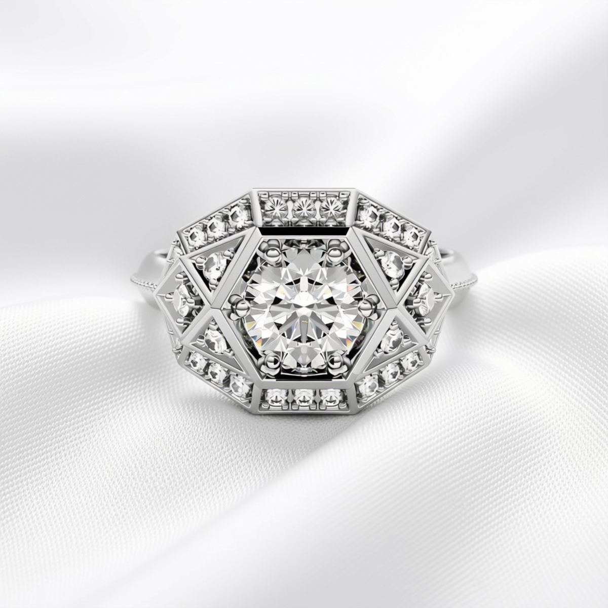 Maeve 06 - Art Deco Cocktail Ring