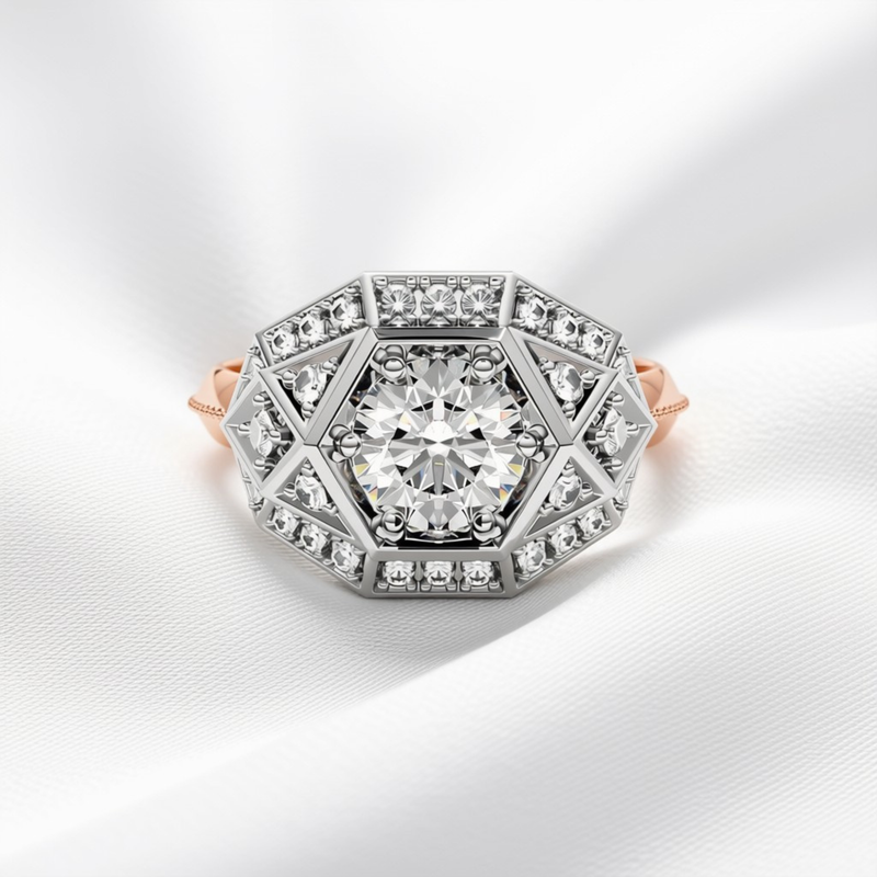 Maeve 06 - Art Deco Cocktail Ring