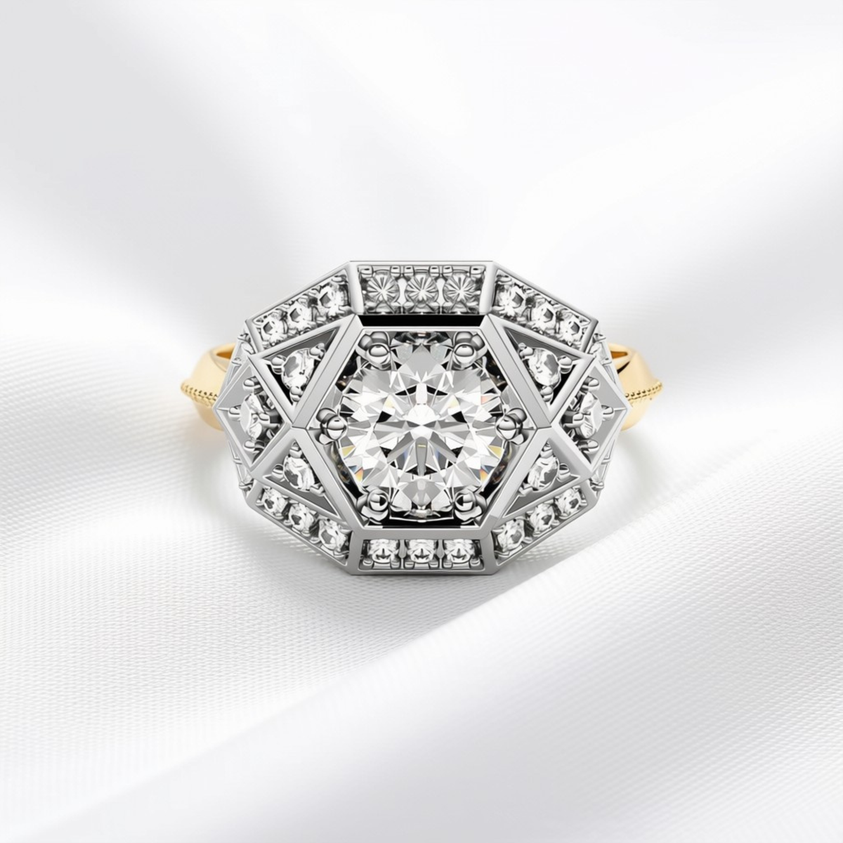 Maeve 06 - Art Deco Cocktail Ring