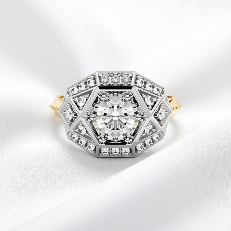 Maeve 06 - Art Deco Cocktail Ring