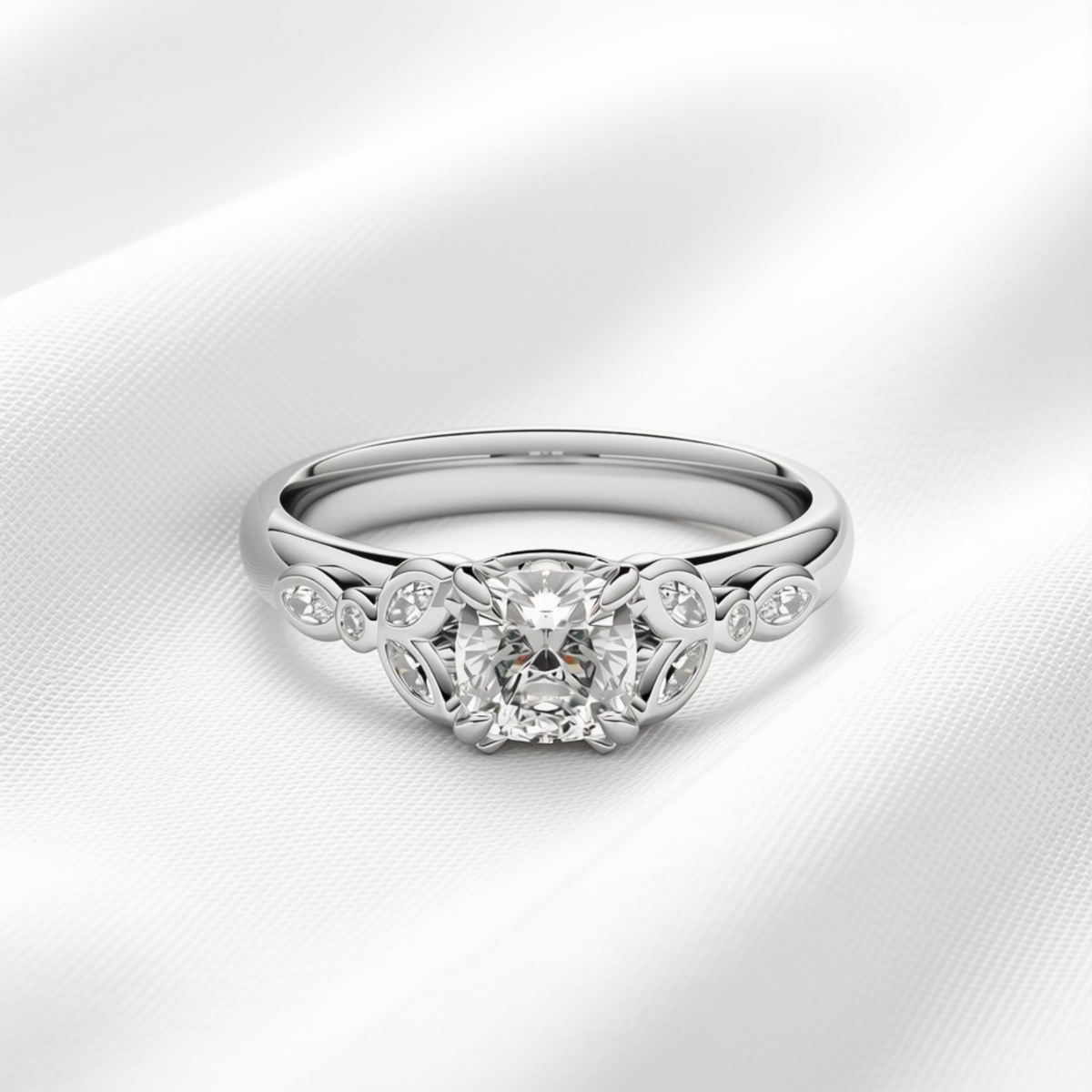 Olivia 06 - Cushion Cut Diamond Engagement Ring