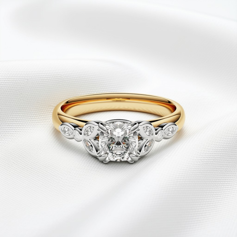 Olivia 06 - Cushion Cut Diamond Engagement Ring