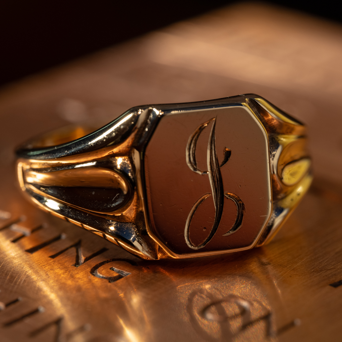 Vintage Solid Gold Signet Ring